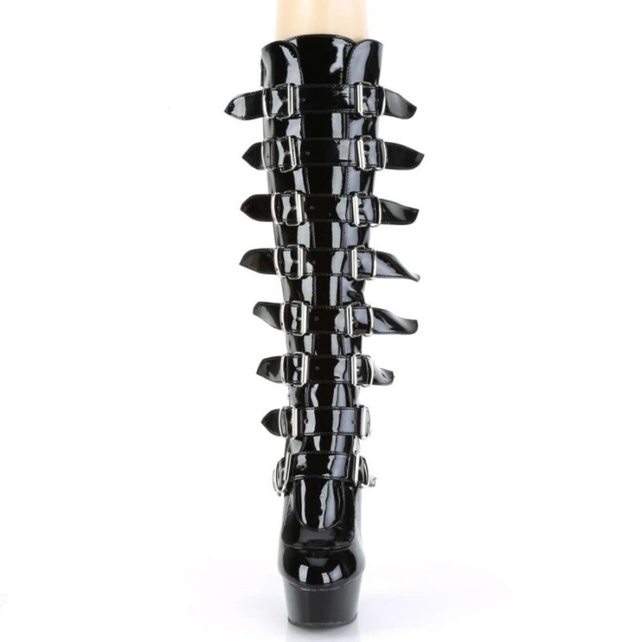 High Heels Pleaser | Pleaser Stiefel Delight-2049 Schwarz