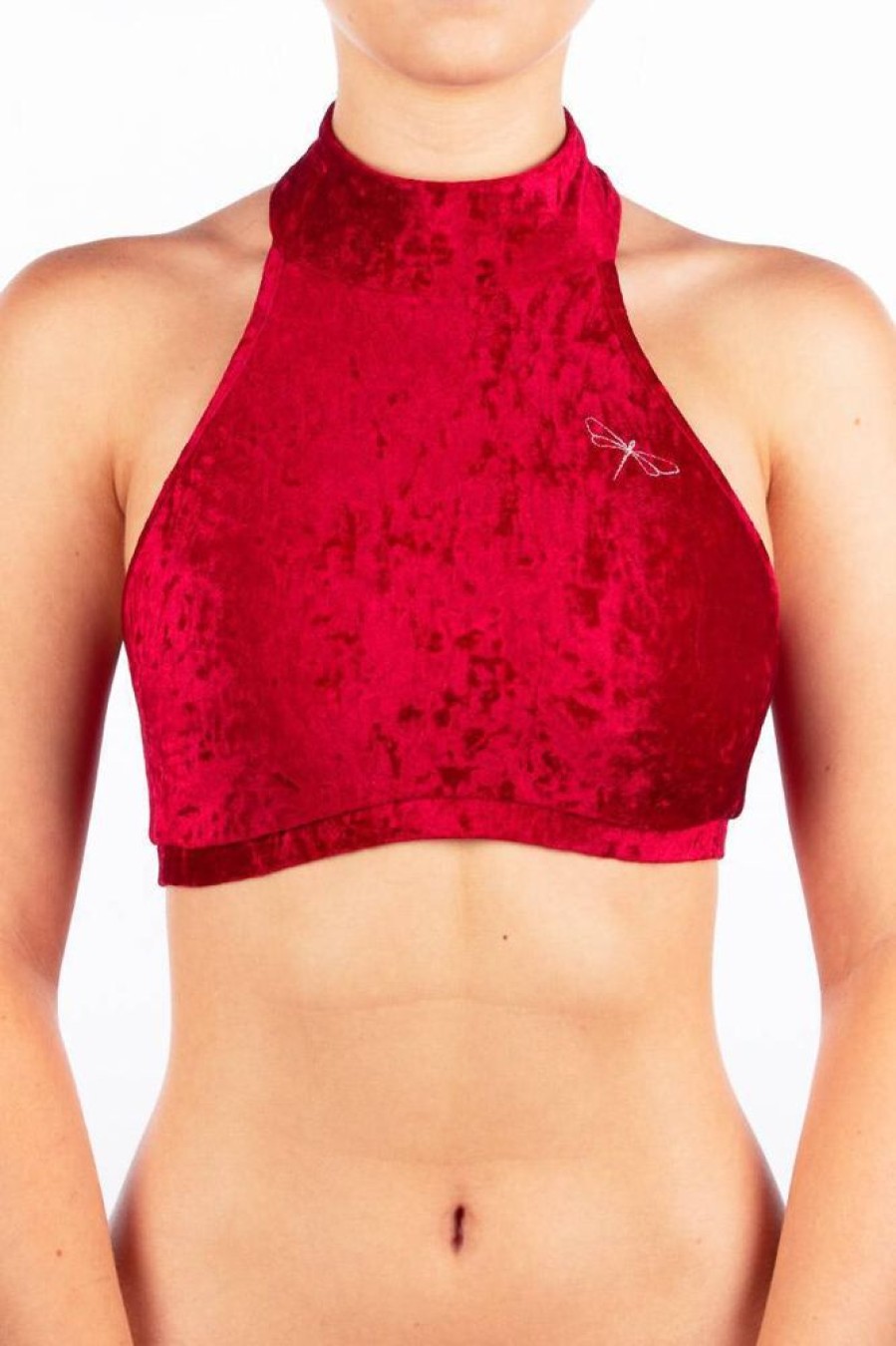 Pole Dance Kleidung Dragonfly | Dragonfly Top Lisette Velvet Rot