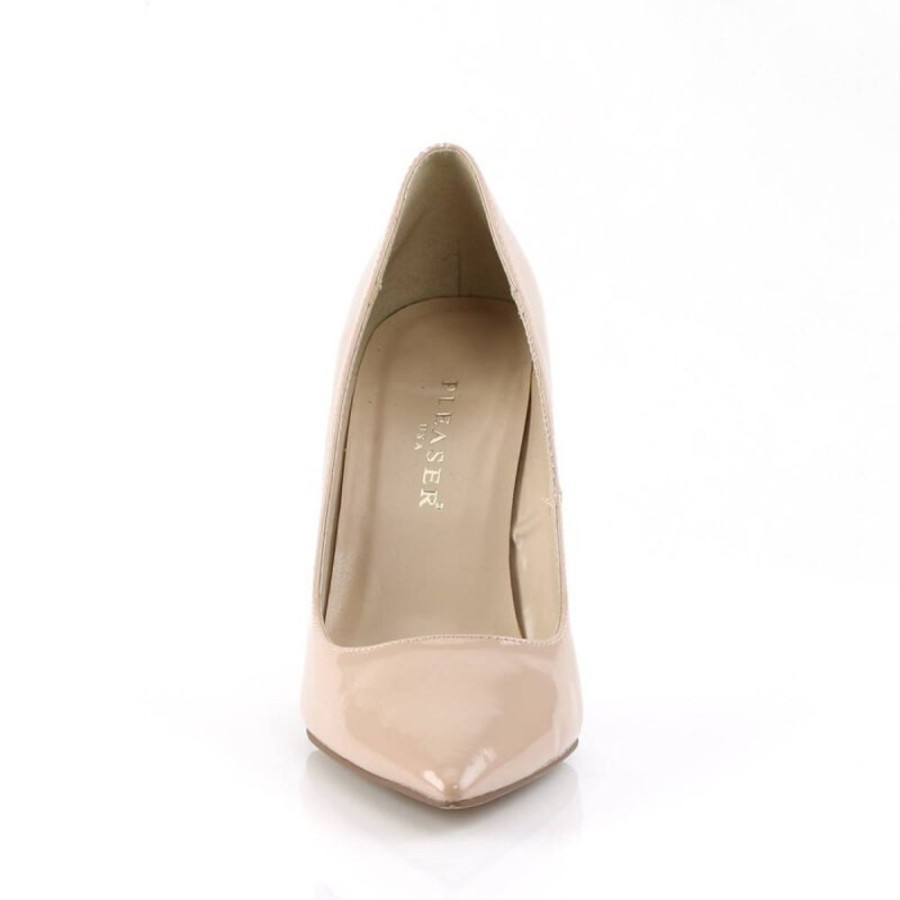 High Heels Pleaser | Pleaser Classique-20 Pumps Lack Beige