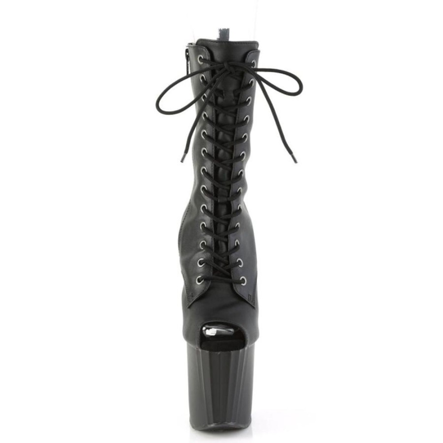 High Heels Pleaser | Pleaser Enchant-1041 Plateau Stiefel Kunstleder Schwarz