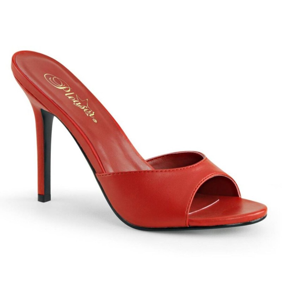 High Heels Pleaser | Pleaser Classique-01 Pantoletten Rot