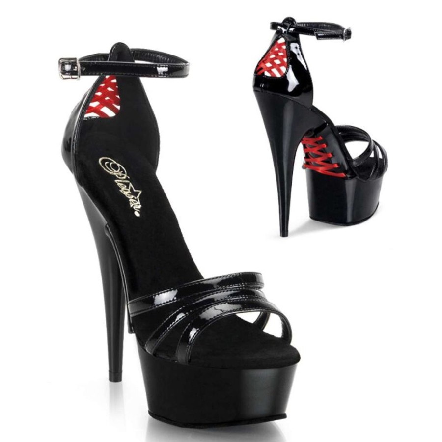 High Heels Pleaser | Pleaser Sandalette Delight-662 Schwarz