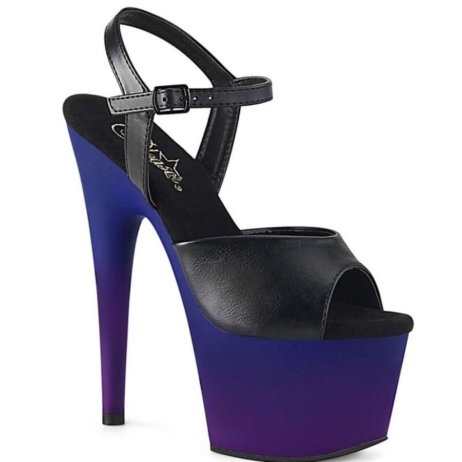 High Heels Pleaser | Pleaser Sandalette Adore-709Bp Schwarz Blau-Lila