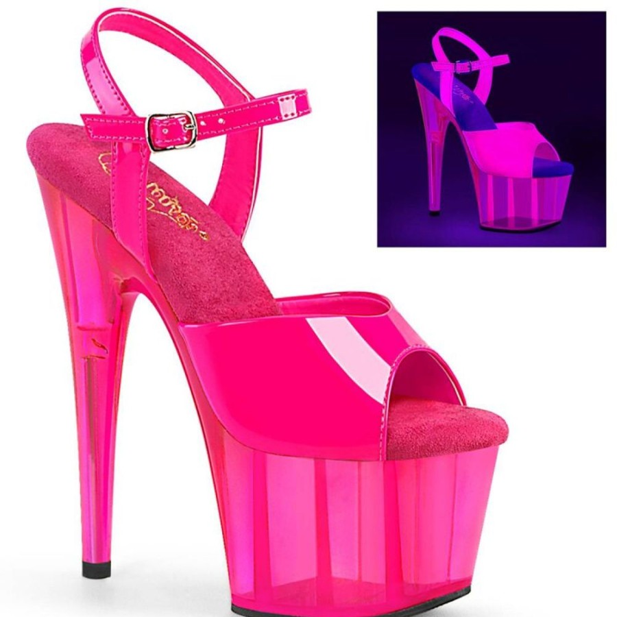 High Heels Pleaser | Pleaser Adore-709Uvt Plateau Sandaletten Neon Pink