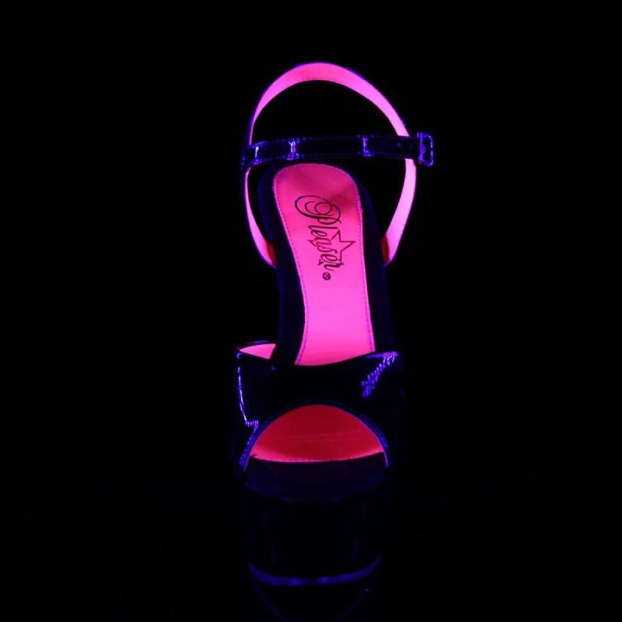 High Heels Pleaser | Pleaser Sandalette Kiss-209Tt Schwarz Neon-Pink