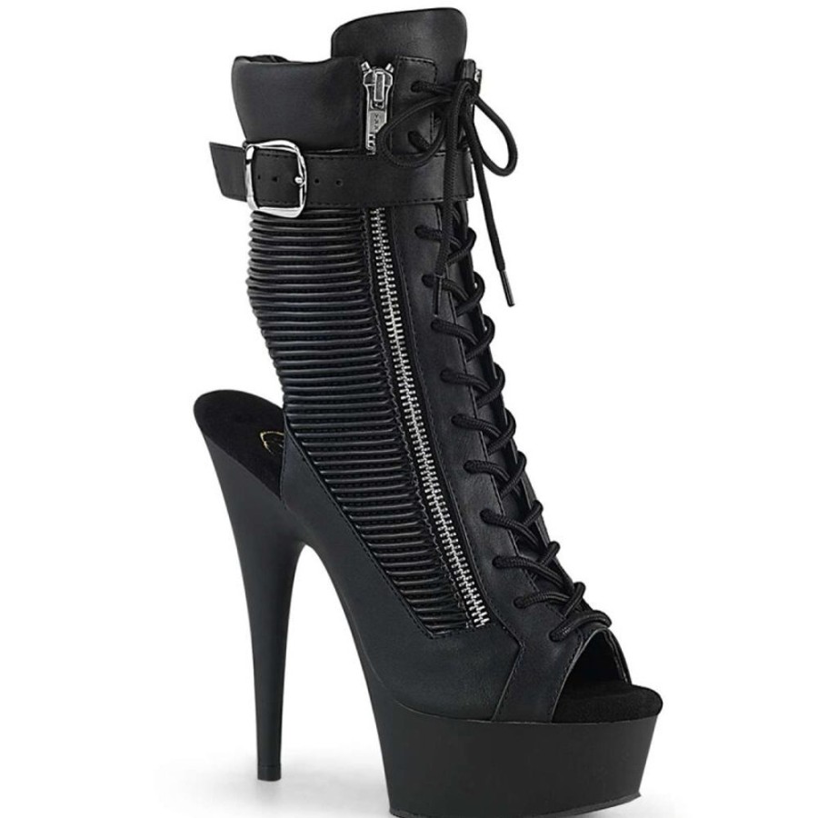 High Heels Pleaser | Pleaser Stiefelette Delight-1016-1 Schwarz