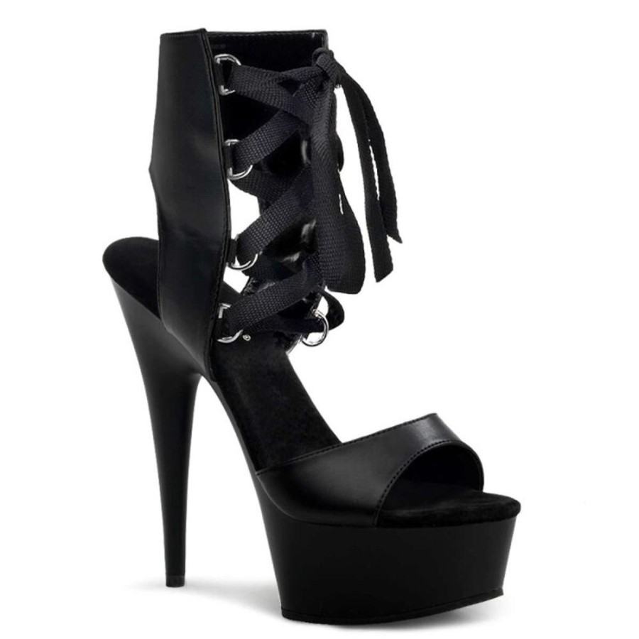 High Heels Pleaser | Pleaser Sandalette Delight-600-14 Schwarz