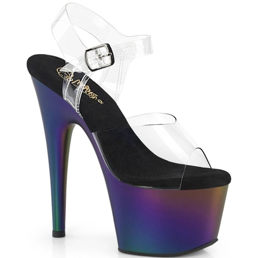 High Heels Pleaser | Pleaser Adore-708Mch Plateau Sandaletten Transparent Bunt