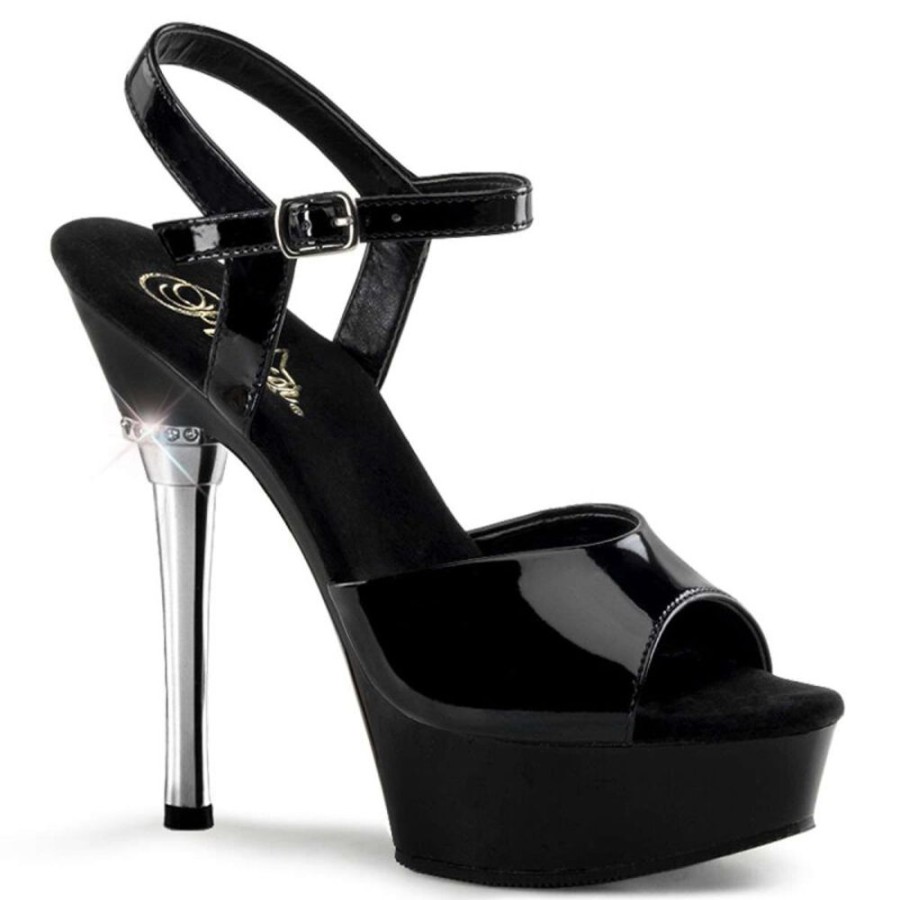 High Heels Pleaser | Pleaser Sandalette Allure-609 Schwarz