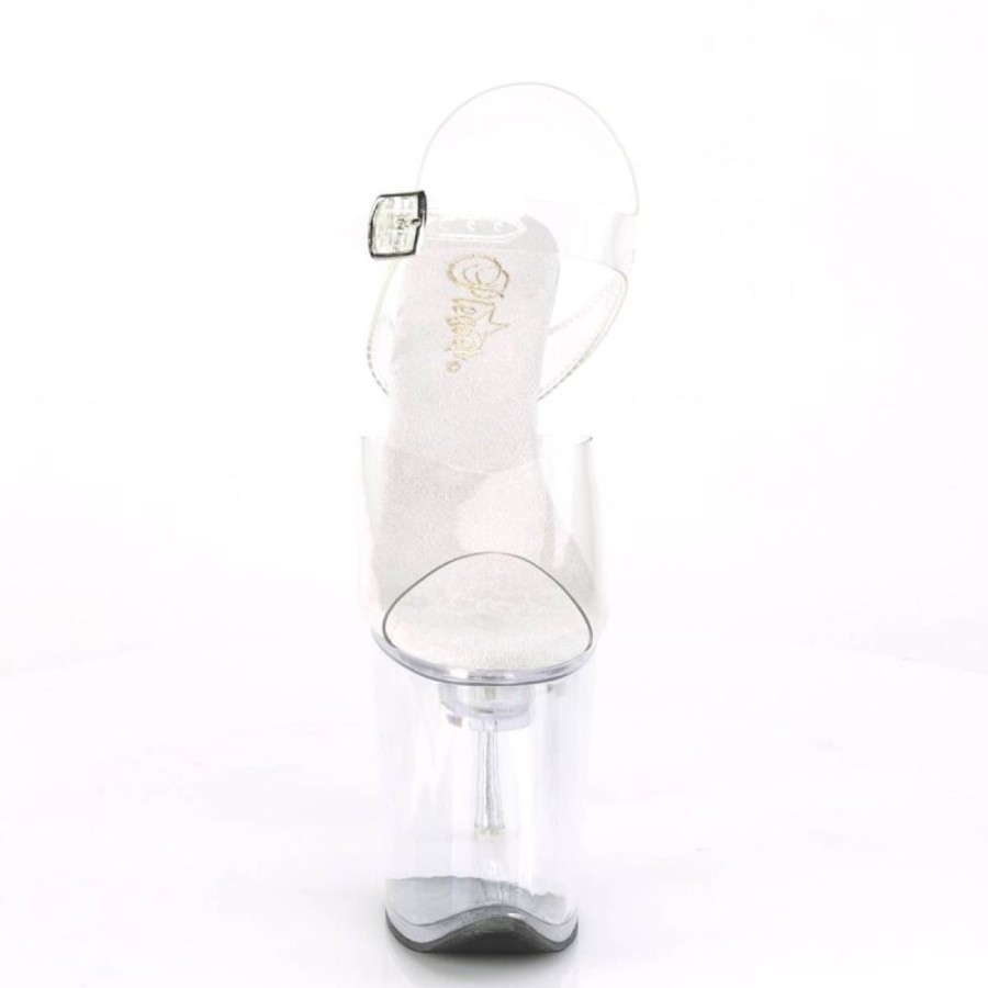 High Heels Pleaser | Pleaser Flashdance-808 Plateau Sandaletten Transparent Bunt