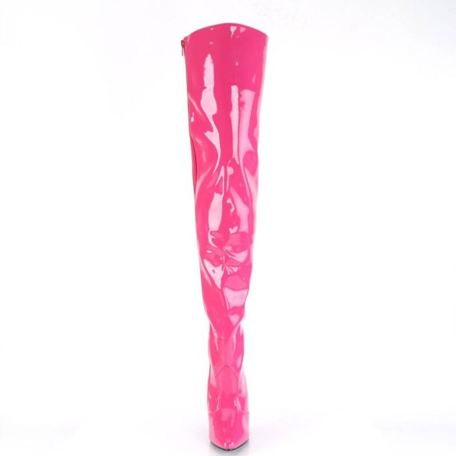 High Heels Pleaser | Pleaser Seduce-3010 Overknee Stiefel Lack Pink