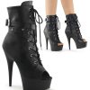 High Heels Pleaser | Pleaser Stiefelette Delight-1033 Schwarz