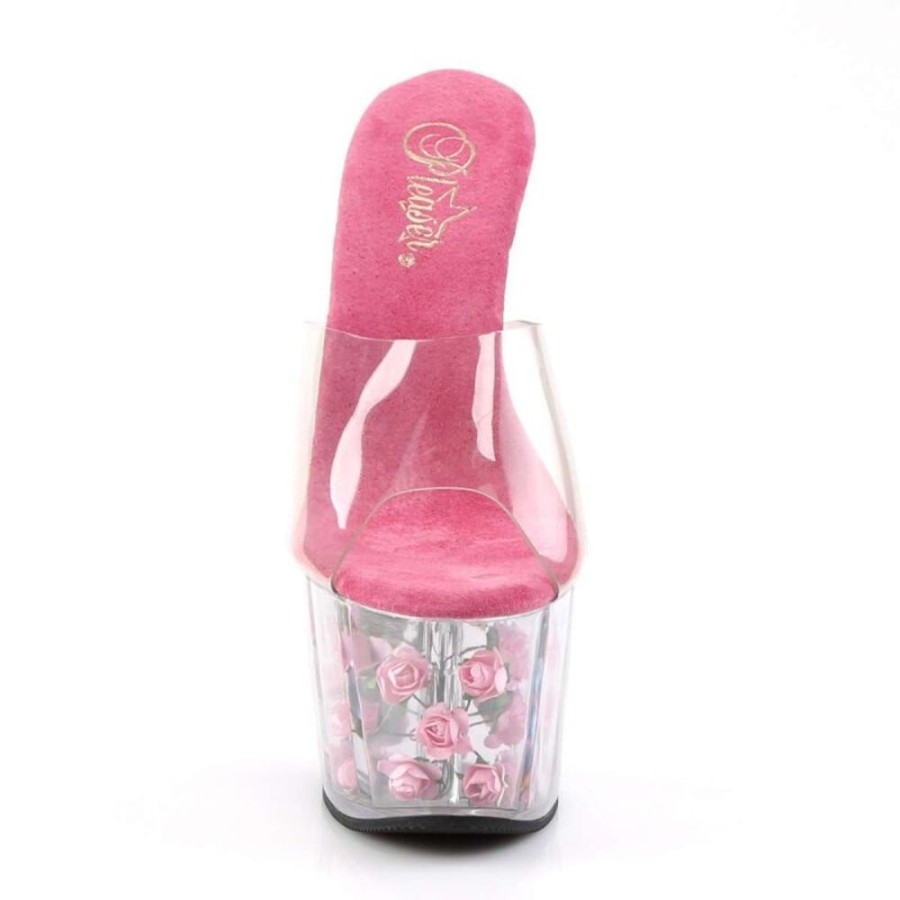 High Heels Pleaser | Pleaser Pantolette Adore-701Fl Transparent Pink