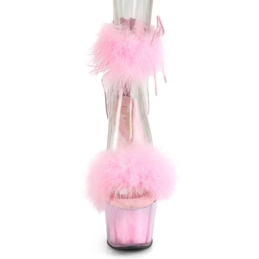 High Heels Pleaser | Pleaser Adore-724F Plateau Sandaletten Transparent Rosa