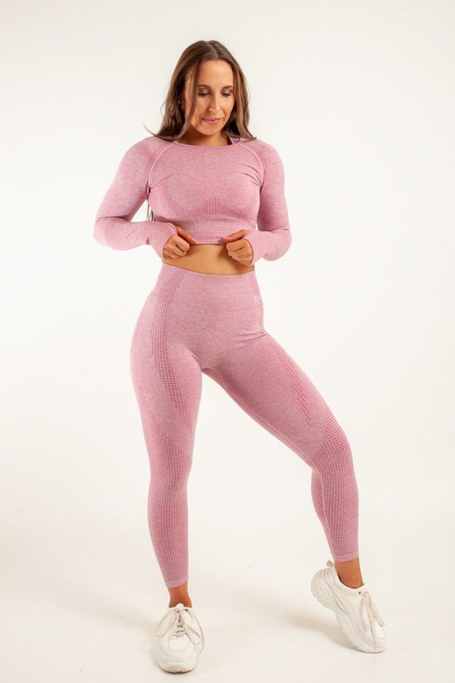 Pole Dance Kleidung AMBR Designs | Ambr Designs Crop Top Long Sleeve Essentials Rose