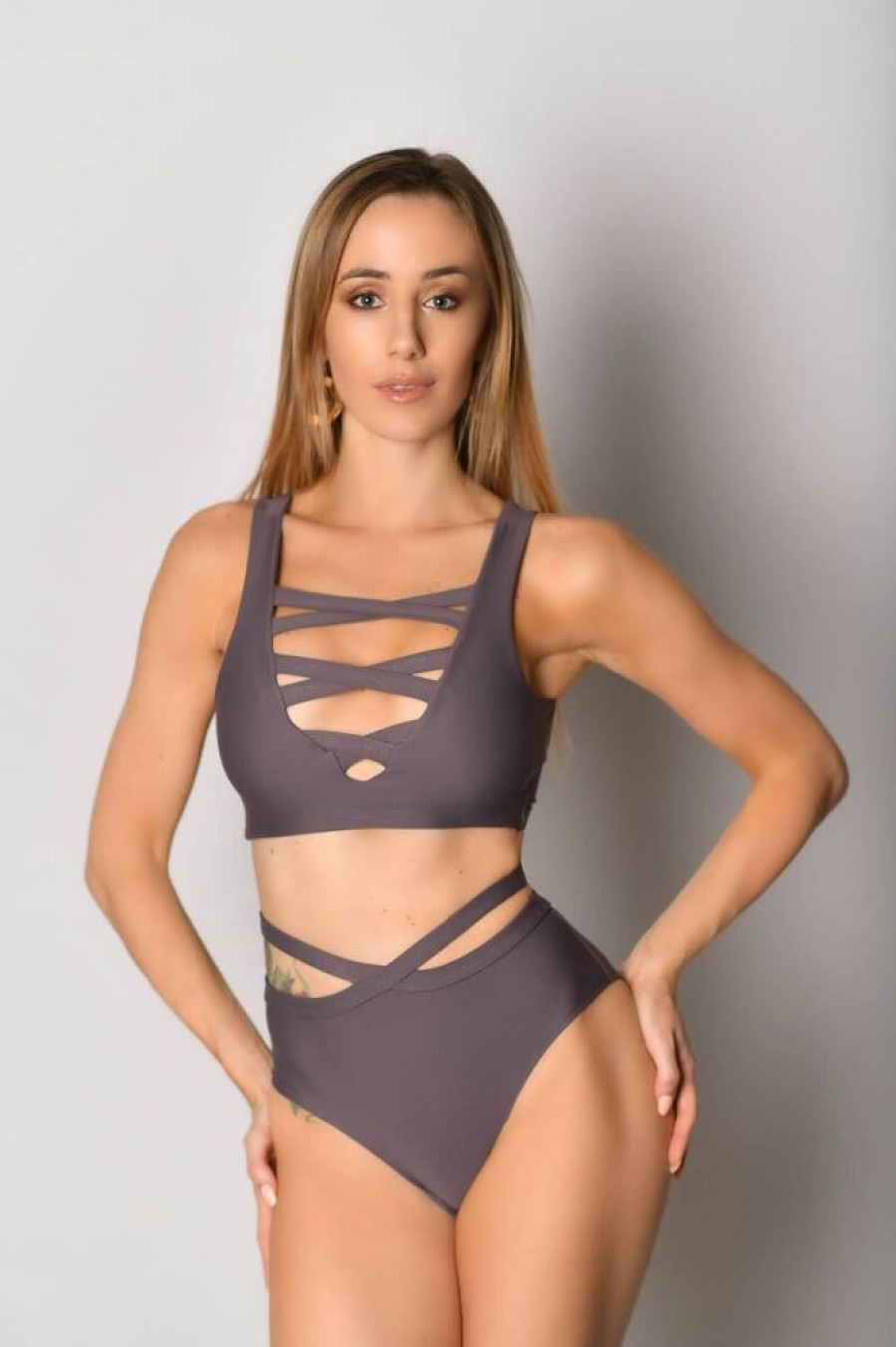 Pole Dance Kleidung Oksa Polewear | Oksawear Top Sanchez Taupe