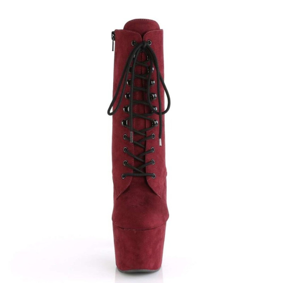 High Heels Pleaser | Pleaser Stiefelette Adore-1020Fs Burgundrot