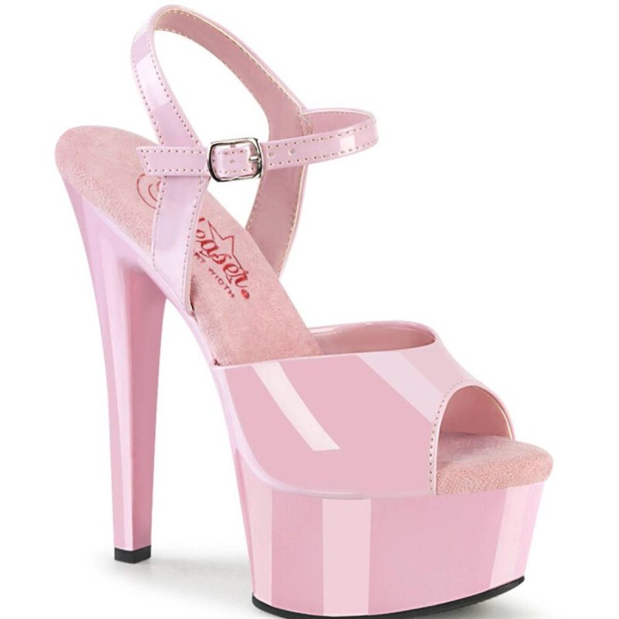 High Heels Pleaser | Pleaser Gleam-609 Plateau Sandaletten Lack Rosa