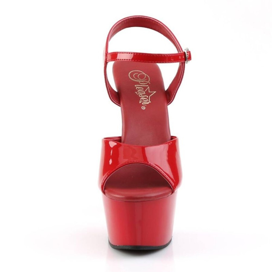 High Heels Pleaser | Pleaser Aspire-609 Plateau Sandaletten Lack Rot