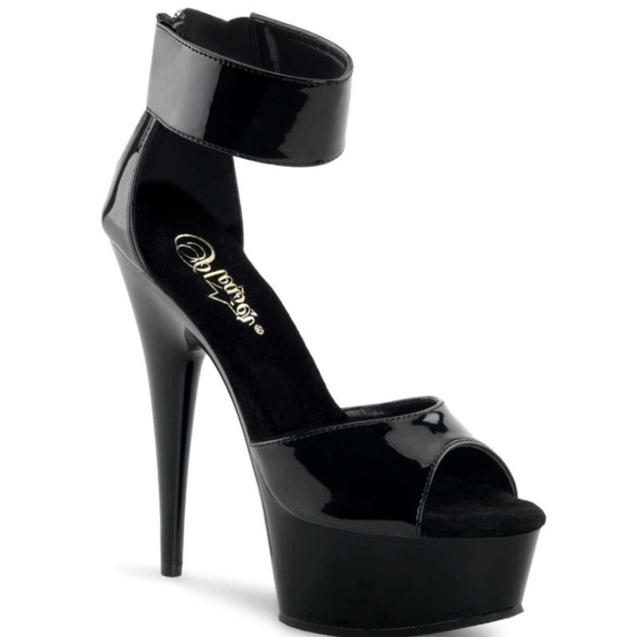 High Heels Pleaser | Pleaser Sandalette Delight-670-3 Schwarz