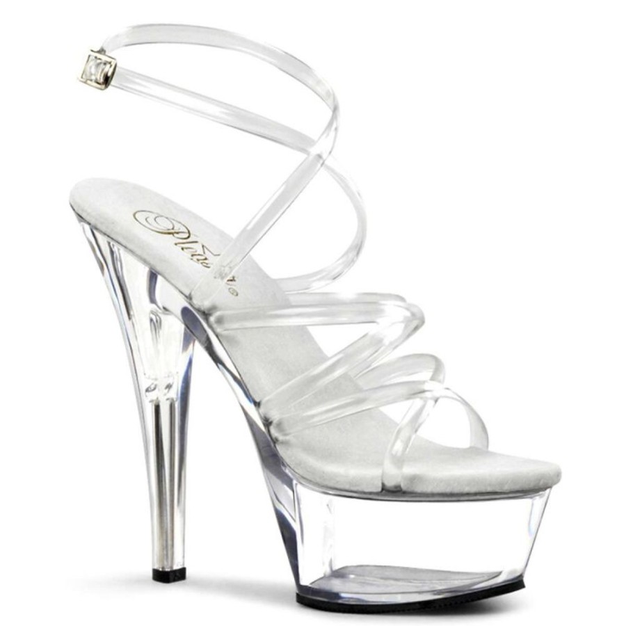 High Heels Pleaser | Pleaser Sandalette Kiss-206 Transparent Silber