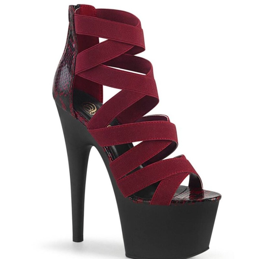 High Heels Pleaser | Pleaser Adore-748Sp Plateau Sandaletten Snake Rot