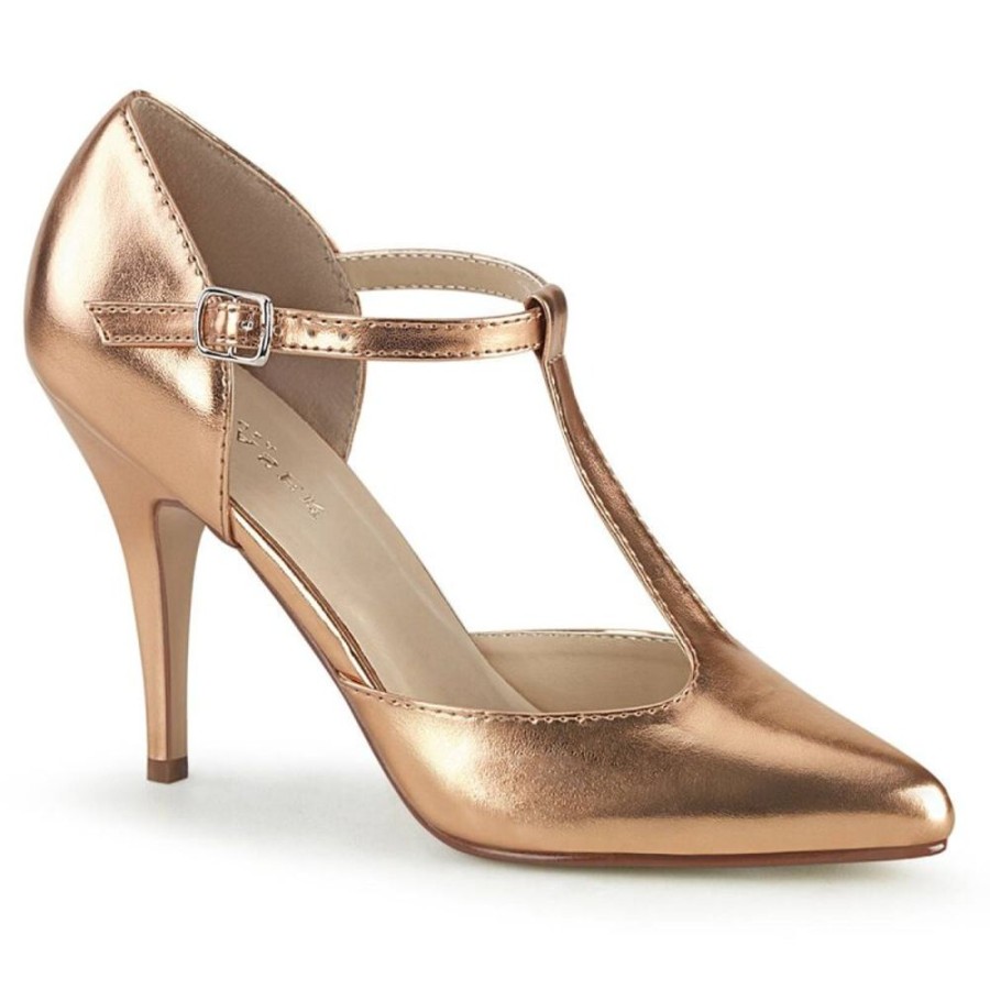 High Heels Pleaser | Pleaser Vanity-415 Pumps Metallic Rose-Gold