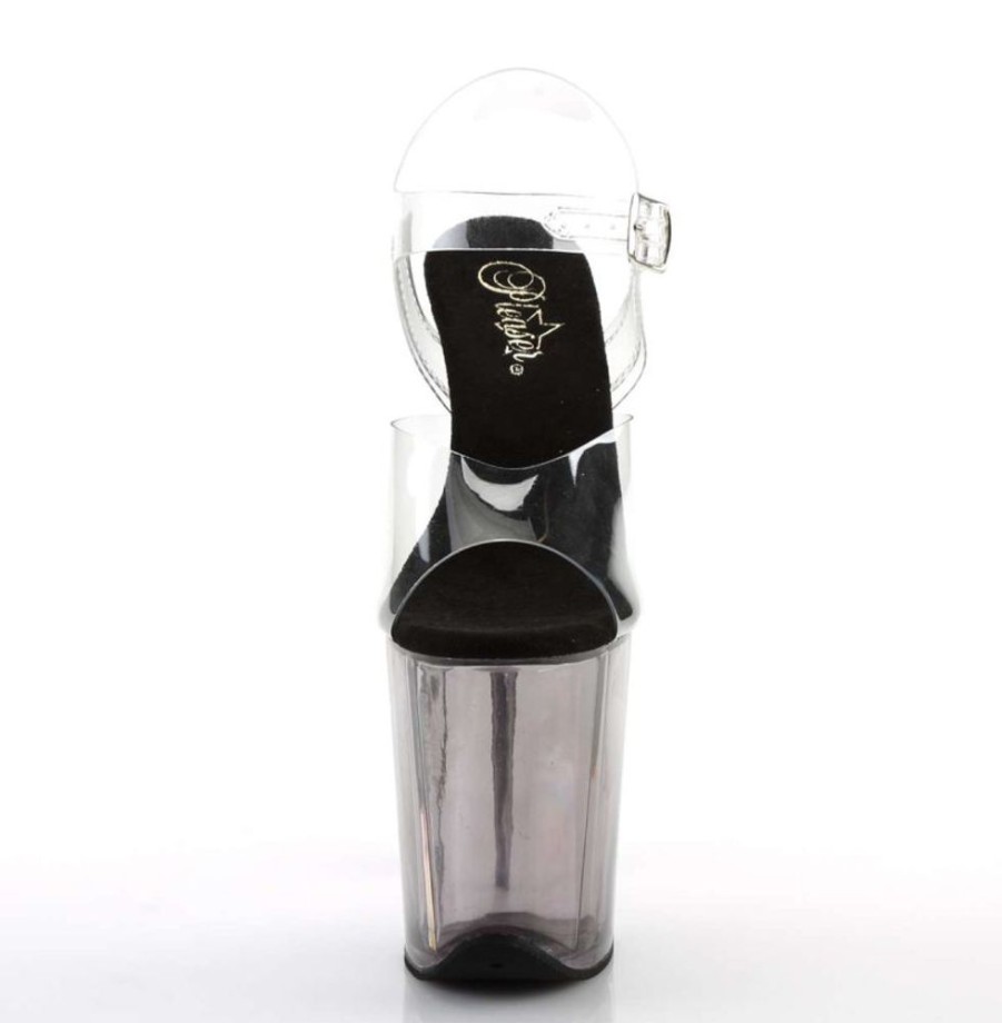 High Heels Pleaser | Pleaser Sandalette Flamingo-808T Transparent Silber Smoke