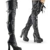 High Heels Pleaser | Pleaser Overknee Stiefel Electra-3028 Schwarz