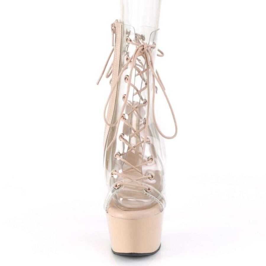 High Heels Pleaser | Pleaser Stiefelette Aspire-600-30 Transparent Nude