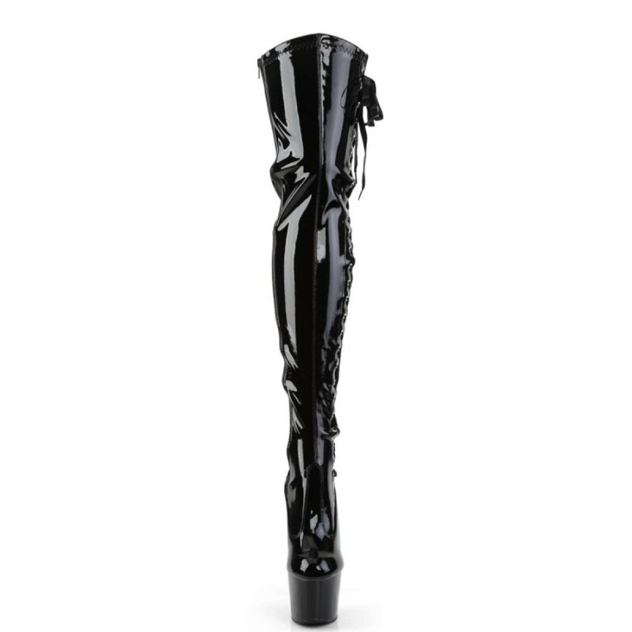 High Heels Pleaser | Pleaser Overknee Stiefel Adore-3050 Schwarz