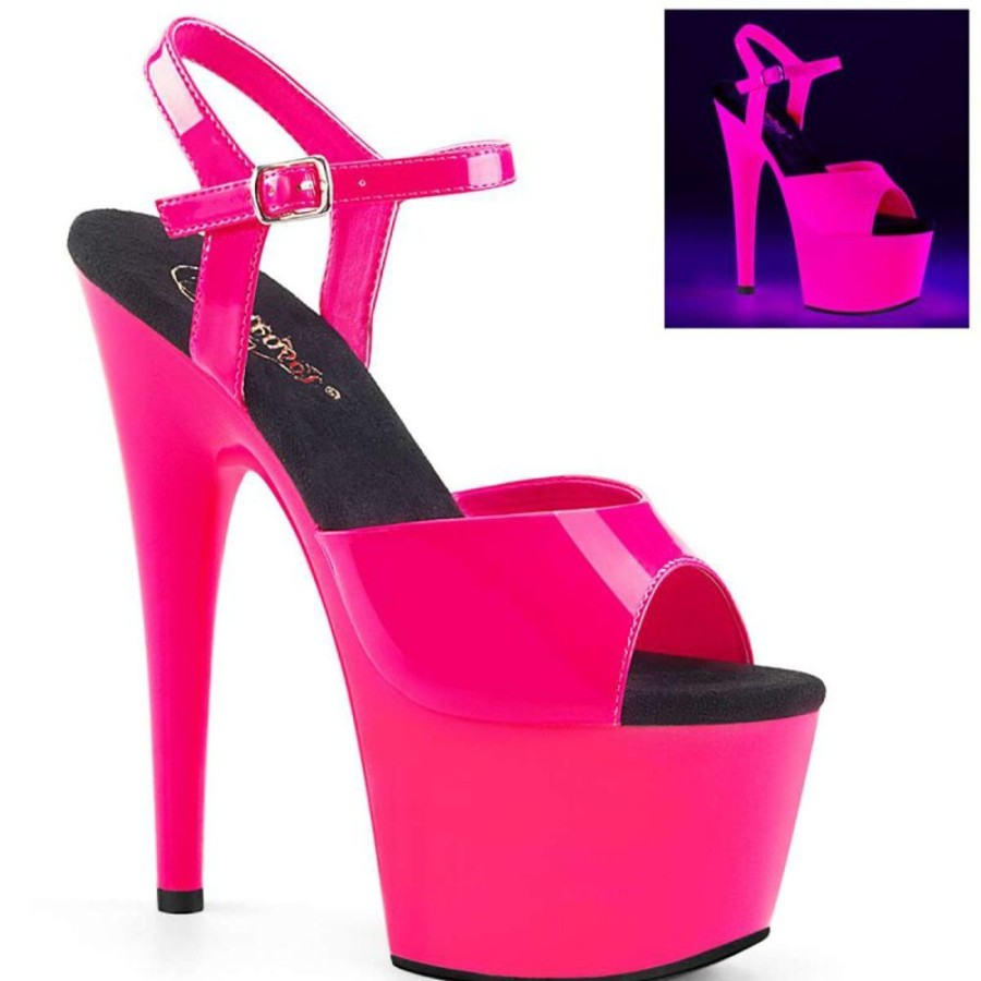 High Heels Pleaser | Pleaser Sandalette Adore-709Uv Neon-Pink