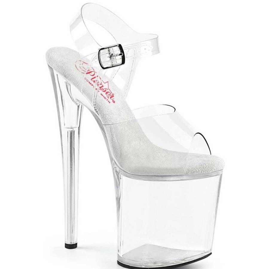 High Heels Pleaser | Pleaser Naughty-808 Plateau Sandaletten Transparent