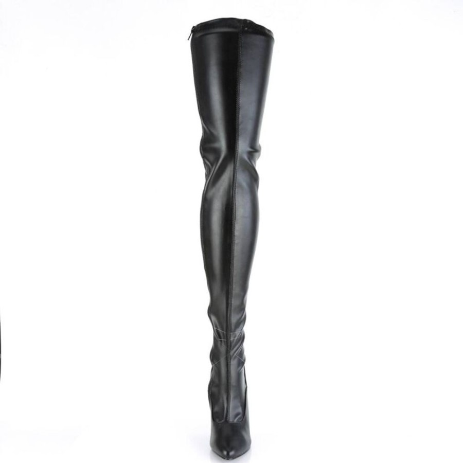 High Heels Pleaser | Pleaser Seduce-3063 Overknee Stiefel Kunstleder Schwarz