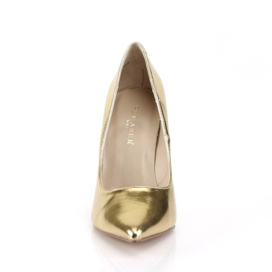 High Heels Pleaser | Pleaser Classique-20 Pumps Metallic Gold