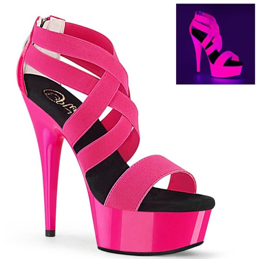 High Heels Pleaser | Pleaser Delight-669Uv Plateau Sandaletten Neon Pink