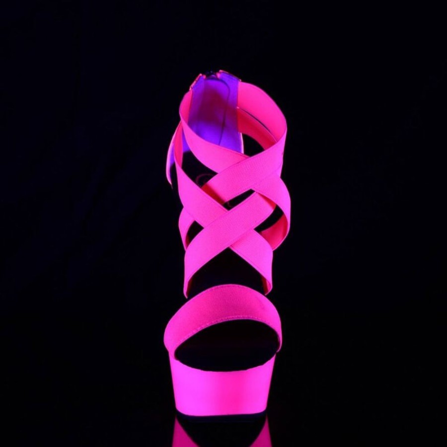 High Heels Pleaser | Pleaser Delight-669Uv Plateau Sandaletten Neon Pink