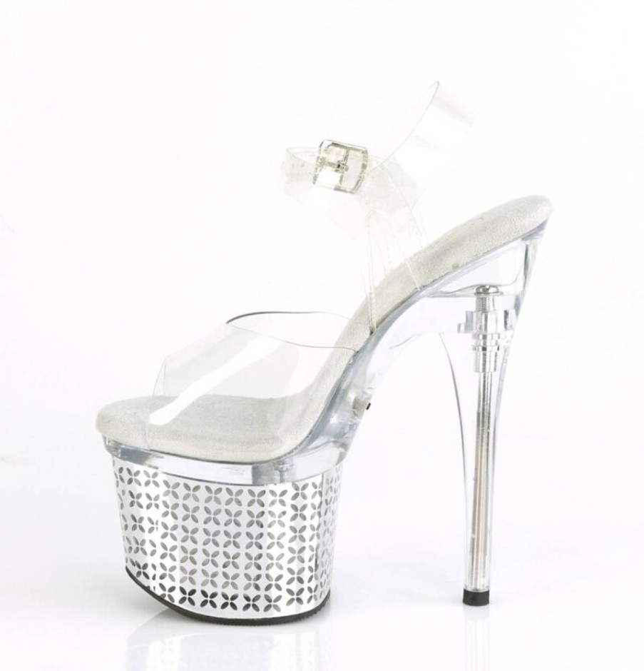 High Heels Pleaser | Pleaser Discolite-708Flp Plateau Sandaletten Transparent Bunt