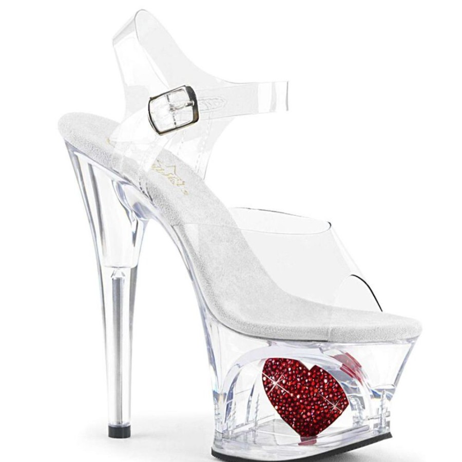 High Heels Pleaser | Pleaser Sandalette Moon-708Hrs Transparent