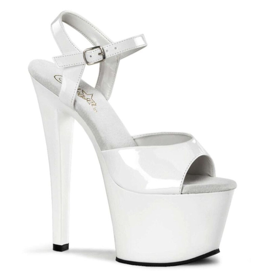 High Heels Pleaser | Pleaser Sandalette Sky-309 Weis