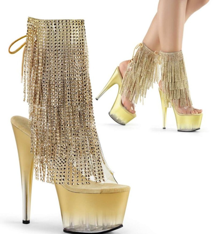 High Heels Pleaser | Pleaser Stiefelette Adore-1017Rsft Gold