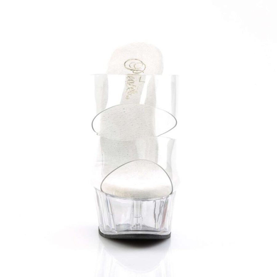 High Heels Pleaser | Pleaser Pantolette Delight-602 Transparent Silber