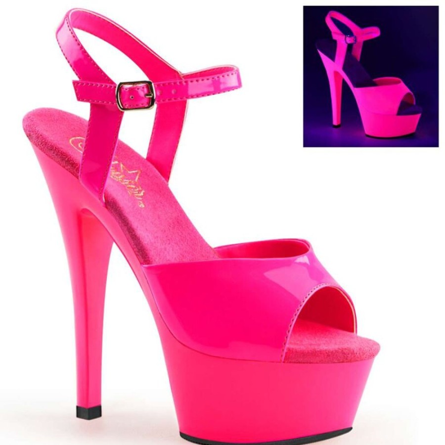 High Heels Pleaser | Pleaser Sandalette Kiss-209Uv Neon-Pink