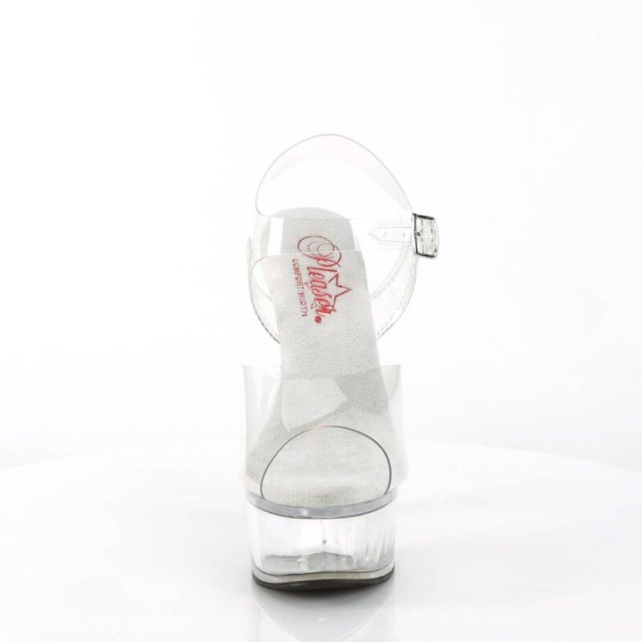 High Heels Pleaser | Pleaser Gleam-608 Plateau Sandaletten Transparent