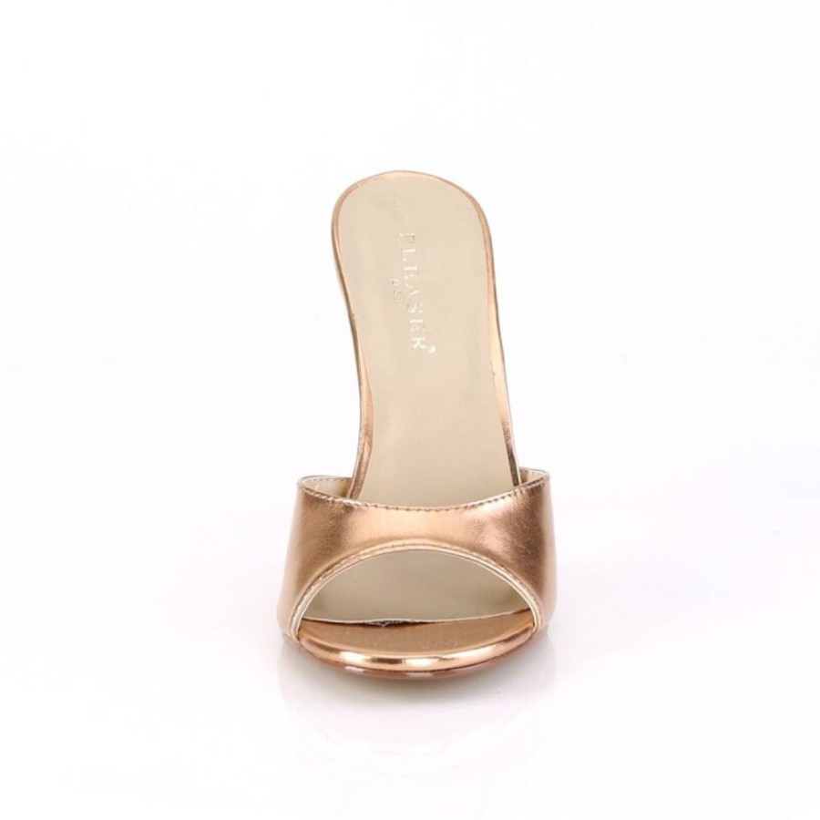 High Heels Pleaser | Pleaser Classique-01 Pantoletten Metallic Rose-Gold