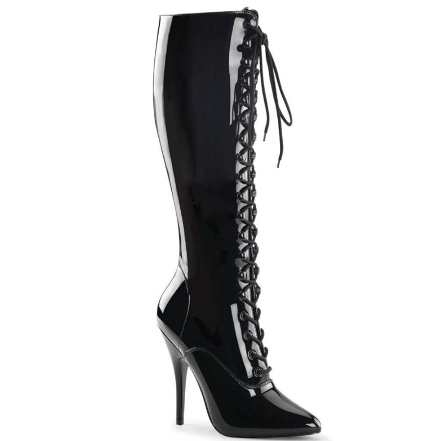 High Heels Pleaser | Pleaser Seduce-2020 Stiefel Lack Schwarz