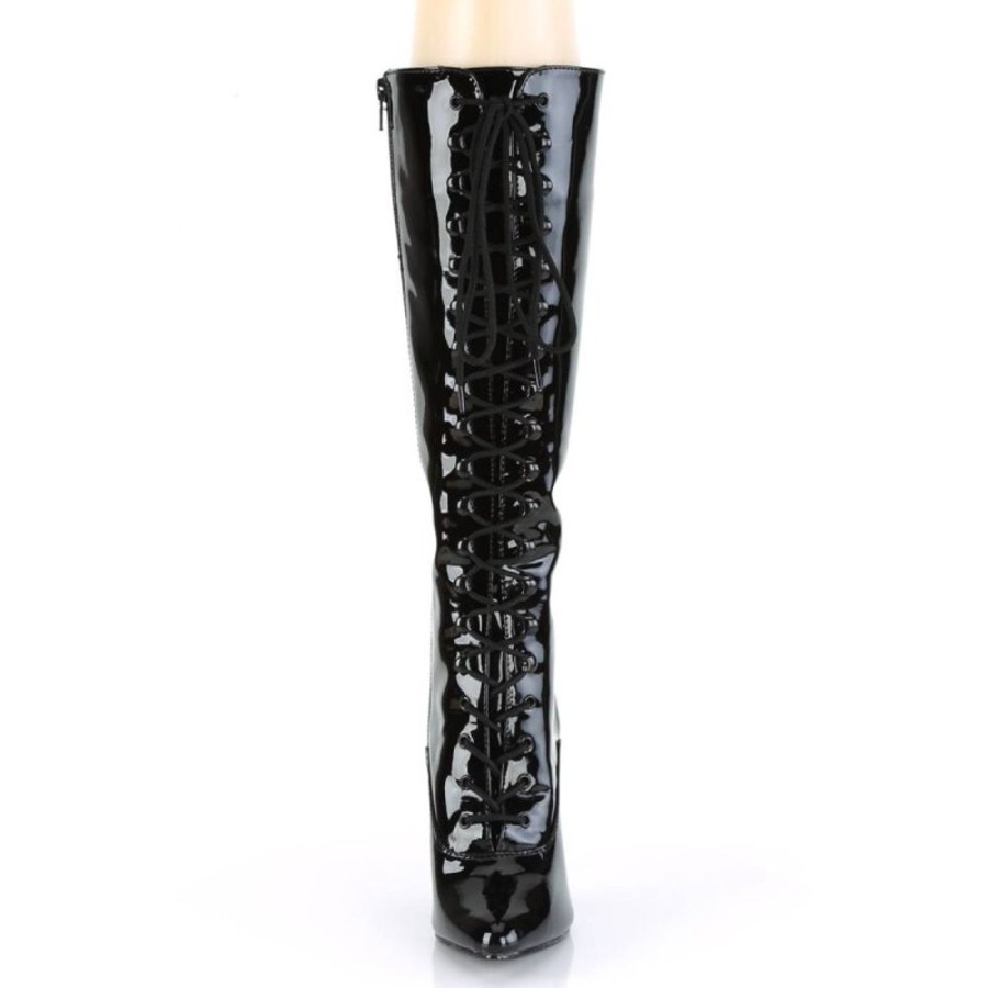 High Heels Pleaser | Pleaser Seduce-2020 Stiefel Lack Schwarz