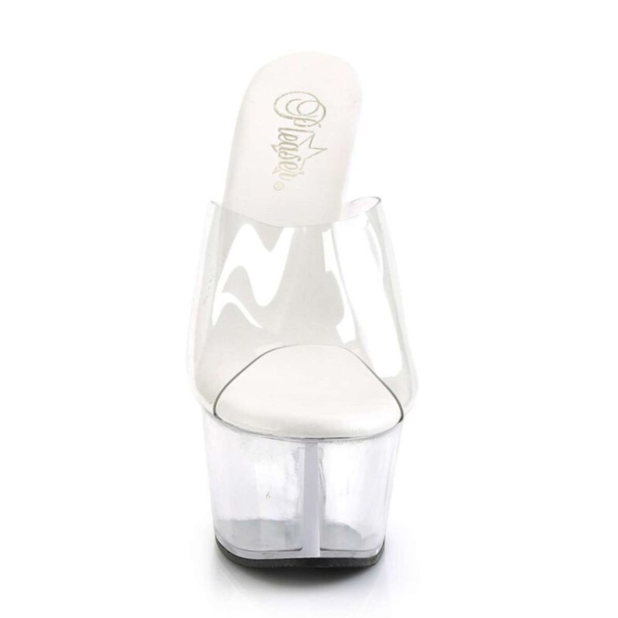 High Heels Pleaser | Pleaser Pantolette Aspire-601 Transparent Silber