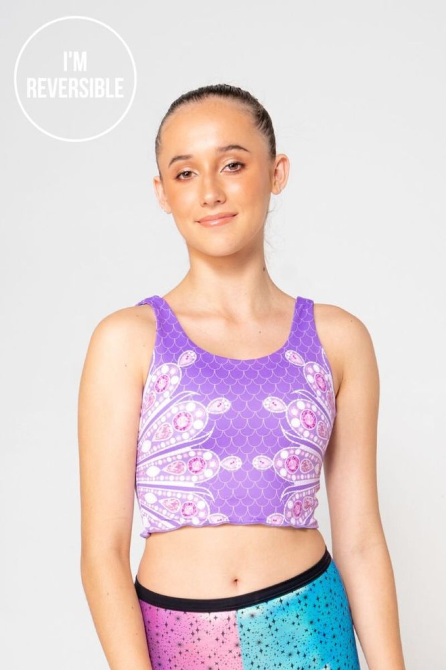 Pole Dance Kleidung Sylvia P Sportswear | Sylvia P 2-Way Crop Top Stardust