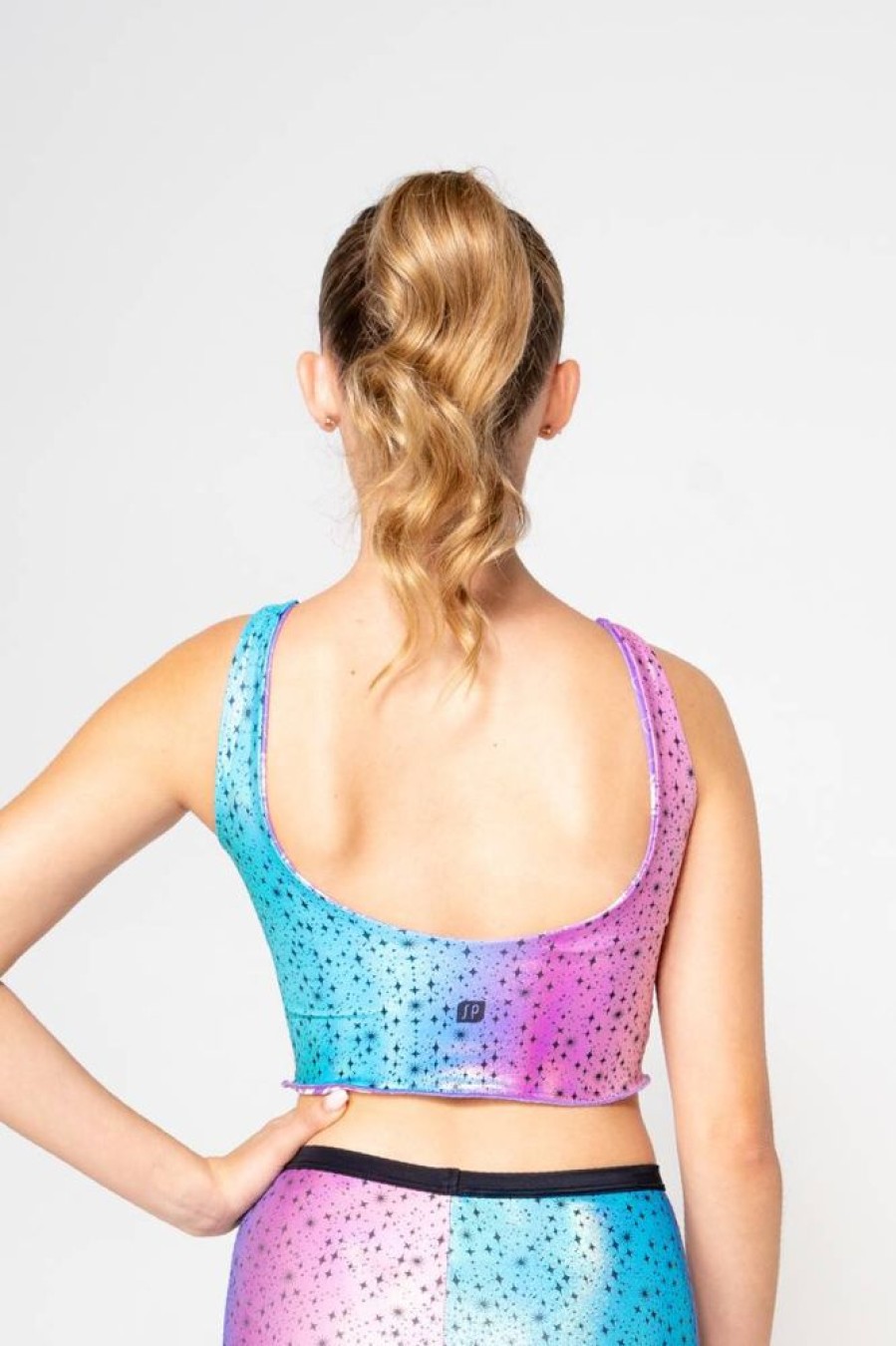 Pole Dance Kleidung Sylvia P Sportswear | Sylvia P 2-Way Crop Top Stardust